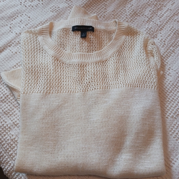 Banana Republic Ecru Linen Tunic Sweater - Picture 10 of 10